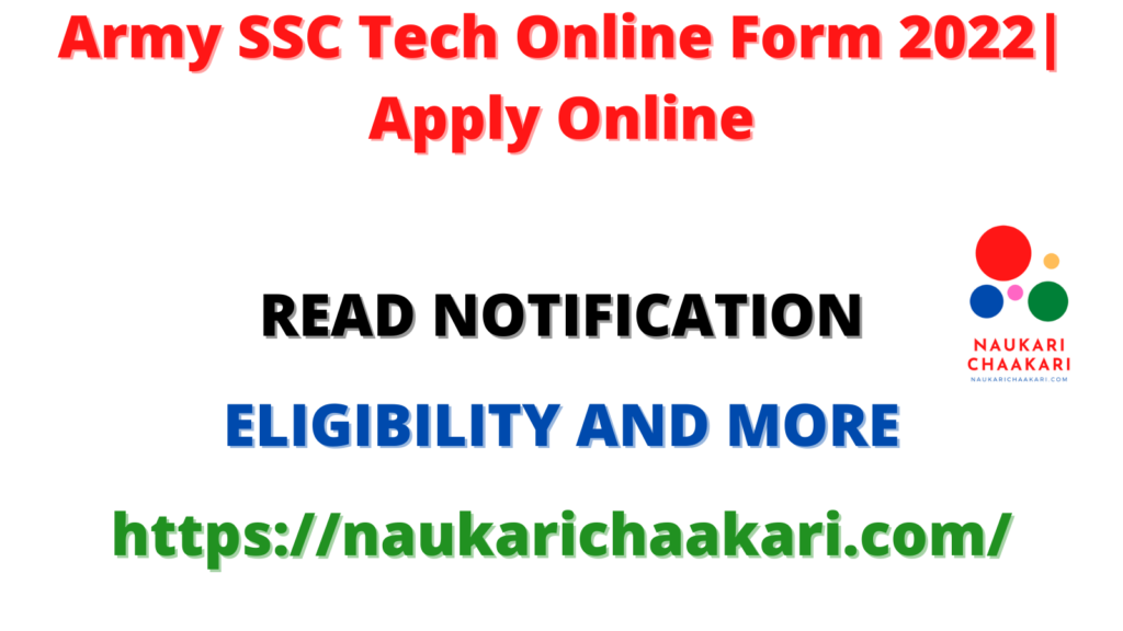 Army SSC Tech Online Form 2022