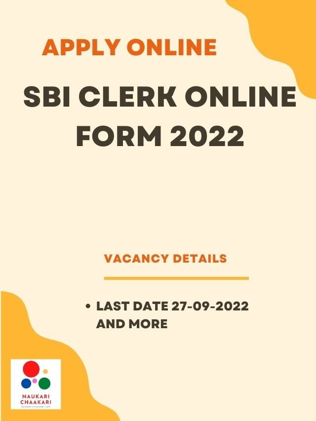 SBI Clerk Online Form 2022