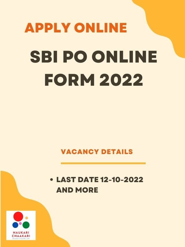 SBI PO Online Form 2022