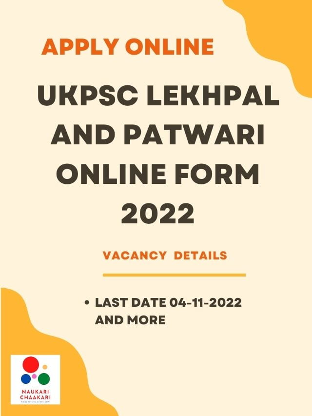 UKPSC Lekhpal and Patwari Online Form 2022 Apply Online