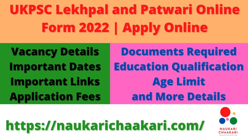 UKPSC Lekhpal and Patwari Online Form 2022 Apply Online