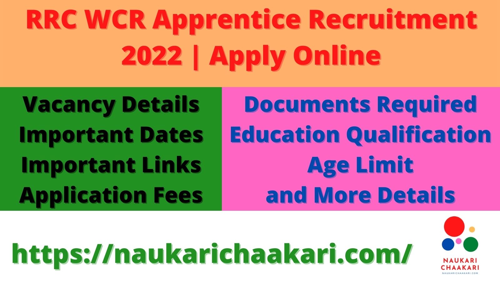 Rrc Wcr Apprentice Recruitment 2022 Naukari Chaakari