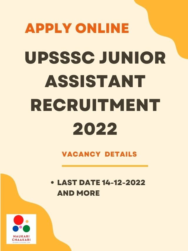 UPSSSC Junior Assistant Recruitment 2022 Apply Online